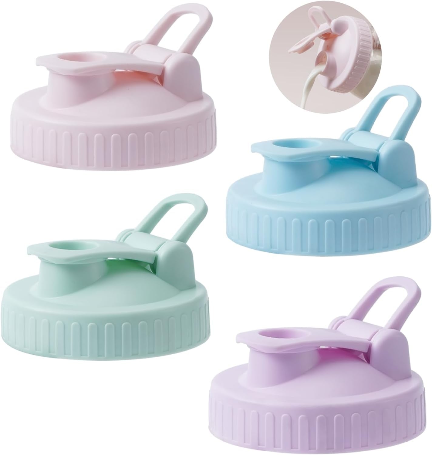 wide-mouth-mason-jar-pour-spout-lid-4-pack-colorful-no-leak-mason-jar-pour-spout-lid-mason-jar-drinking-lids-with-flip-top-easy-to-use-no-dripping-easy-to-clean-fit-for-mason-jar-pitcher