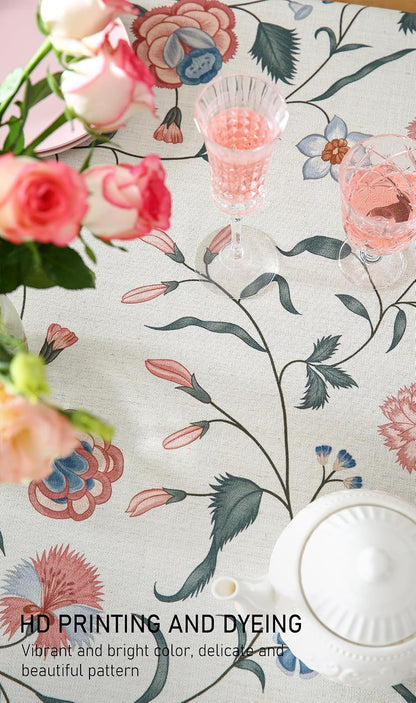 Designer French Linen Tablecloth Rectangular,71"X55"-Daffy6