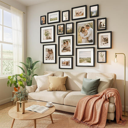 Solid Wood 8X10 Picture Frames Set of 4, Black4