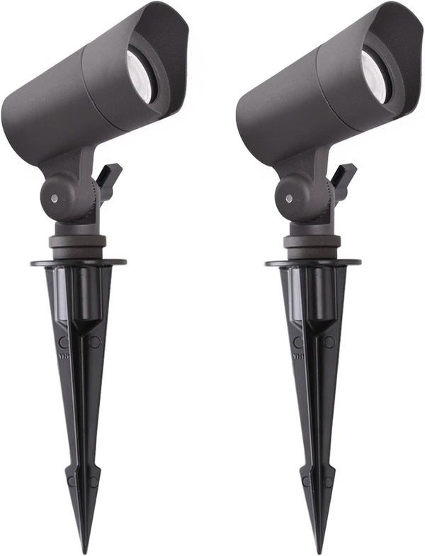 LED Landscape Lights with Connectors, 12V Low Voltage, Warm White 3000K, 4W, 175LM, Outdoor Waterproof Garden Pathway Lights Wall Tree Flag Spotlights with Spike Stand, 2 Pack1