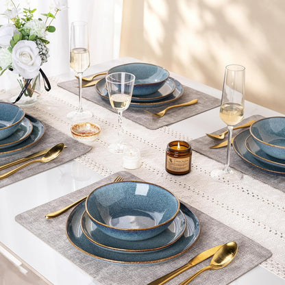 Ceramic Dinnerware Sets for 4, 12Pcs Plates and Bowls Sets Dishes6