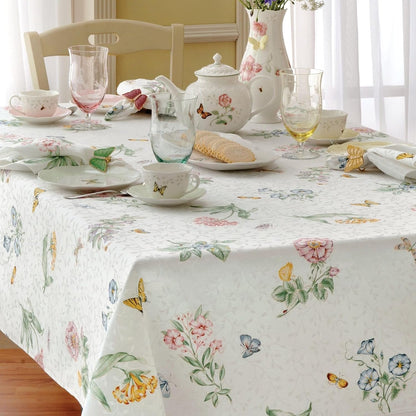 Butterfly Meadow Damask Tablecloth, Multicolor, 60" W X 120" L1
