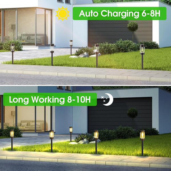 Solar Pathway Lights Outdoor Waterproof, 12 Pack, Warm White7