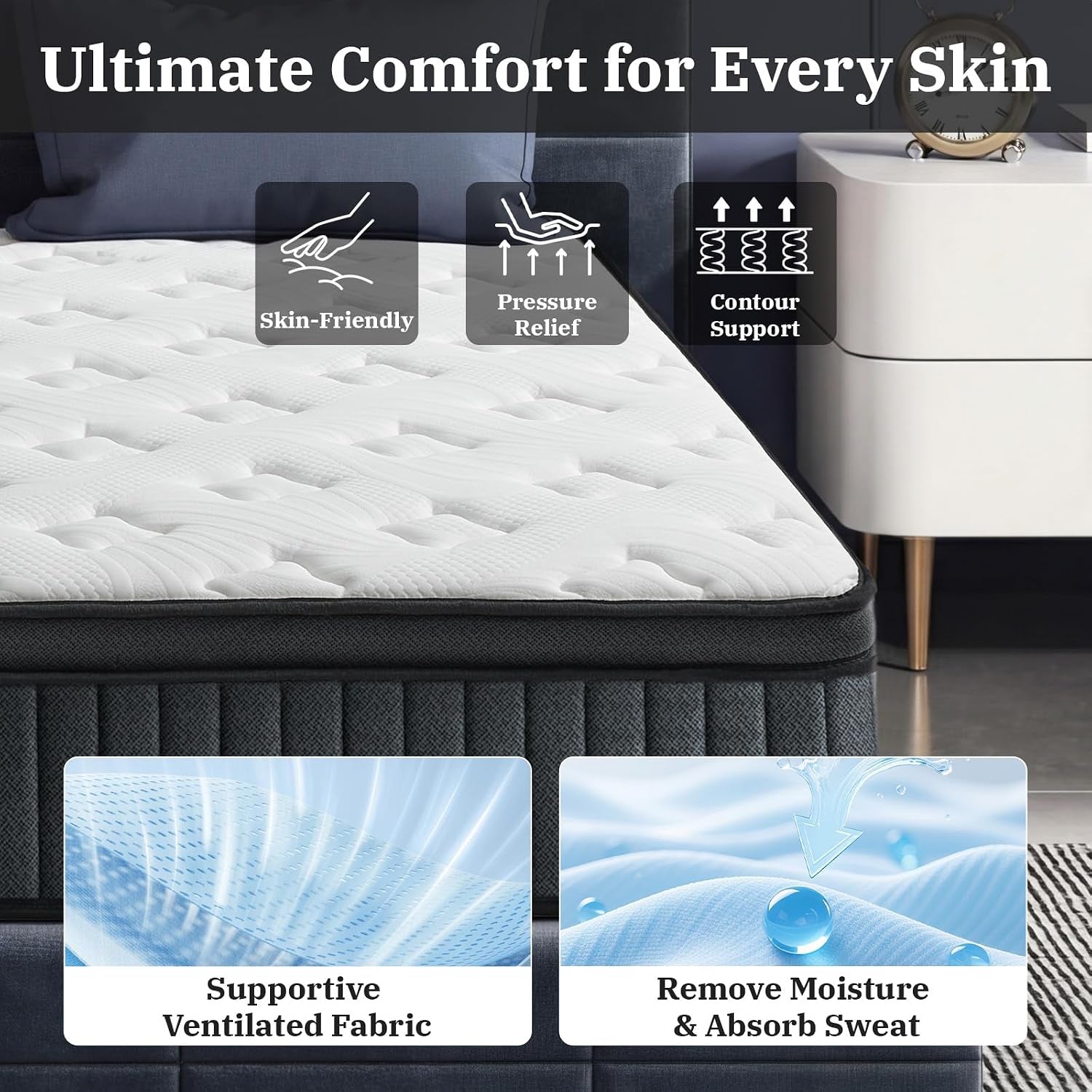full-size-mattress-12-inch-firm-hybrid-memory-foam-mattress