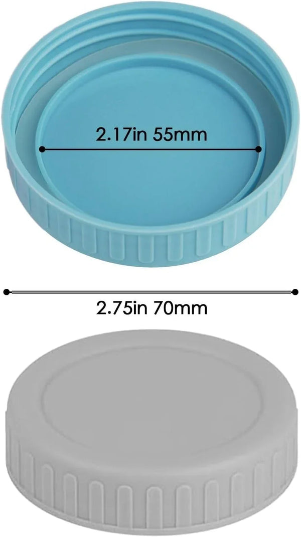 8PCS Regular Mouth Plastic Mason Jar Lids, Leak Proof | Colored, with Silicone Rings, Airtight Leakproof Seal, Fit for Ball & Kerr Canning Jars, Reusable Jars Accessories2