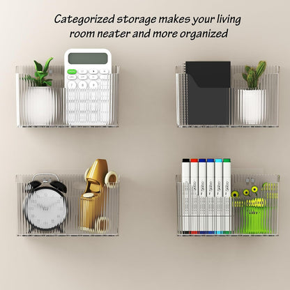 2 Pack Cabinet Door Organizer, inside Cabinet Door Storage, Shower Caddy Stackable Clear Plastic Makeup Organizer Adhesive Hanging Bin for Kitchen Cabinets, Bathroom, Pantry, Office3