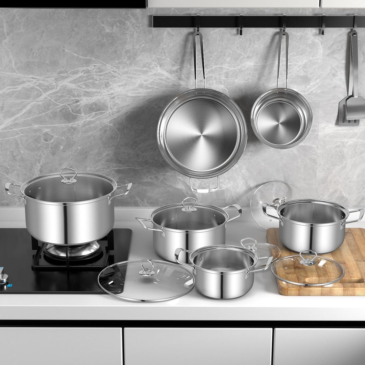 12-piece-pots-pans-set-stainless-steel-cookware-set-with-tempered-glass-lids-handles-3-ply-base-4-stockpots-1-frying-pan-1-sauce-pan-for-stovetop-induction-halogen