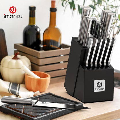 Knife Set - 15PCS Kitchen Knife Set Japanese High Carbon Stainless Steel Knives Set for Kitchen, Dishwasher Safe Ultra Sharp Professional Chef Well Balance Utility Knives, Black8