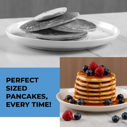 Pancake Batter Dispenser, Squeeze Handle for Pancakes, Waffles & Cupcakes | Griddle Use, Cake, Crepe and Muffin Batter, Measuring Marks, Easy Portion Control, Mess-Free Pouring, 4-Cup Capacity, Purple.5