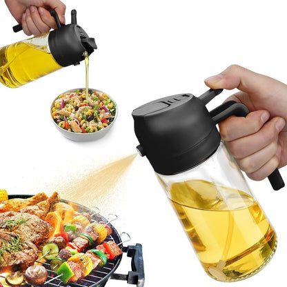 2 in 1 Oil Sprayer, Oil Sprayer for Kitchen Cooking, 470Ml Oil Spray Bottle for Home1