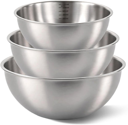 Stainless Steel Mixing Bowls Set, 3-Piece, Thicker-Gauge, Stackable1