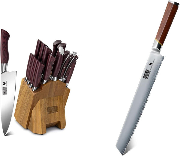 Professional High Carbon Stainless Steel 18 Pieces Knife Set & Bread Knife1