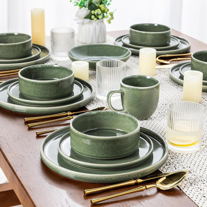 Stoneware Dinnerware Sets for 4,12 Piece Plates and Bowls Sets6