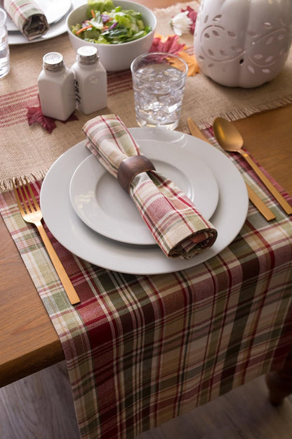Give Thanks Plaid Fall Table Decor, Autumn & Thanksgiving Tabletop Linens, 14X72 Table Runner4