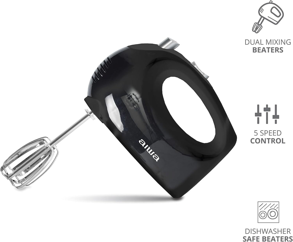 5-speed-hand-mixer-with-eject-button-electric-handheld-mixer-for-cream-batter-eggs-baking-stainless-steel-beaters-dishwasher-safe-lightweight-compact-design-black