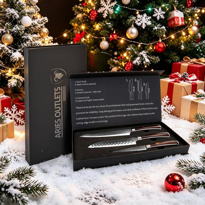 3 Piece Japanese Kitchen Knife Set, VG10 Core Damascus Knives | Ultra Sharp 67-Layer Forged Chef, Santoku and Utility Knives, 15° Edge, Ergonomic Pakkawood Handles and Gift Box8