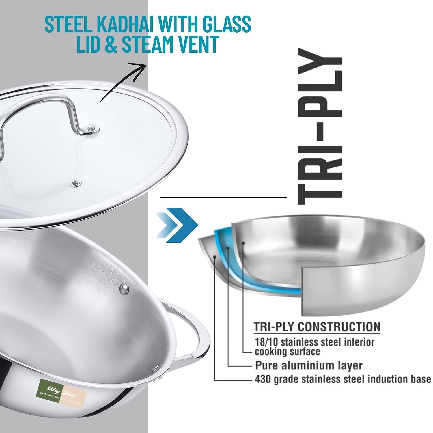 stainless-steel-wok-with-glass-lid-3-qt-10-2-inch-26-cm-tri-ply-kadhai-wide-deep-cookware-stir-fry-pans-dishwasher-oven-safe-non-toxic-cooking-wok-pan-induction-compatible