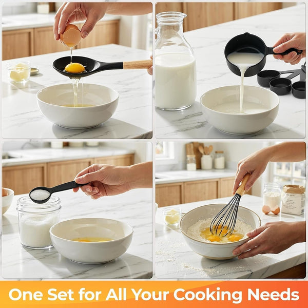 33Pcs Kitchen Utensils Set Silicone Cooking Utensils Set with Wooden Handle5