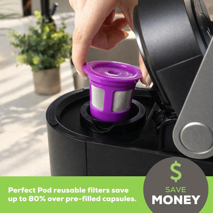 Café save Reusable K-Cup Coffee Filter Capsules, 4 Pack | Refillable 1-Stream Cups, Built-In Mesh Strainers, 100% BPA Free, Compatible with Keurig and Select Single-Serve Brewers3