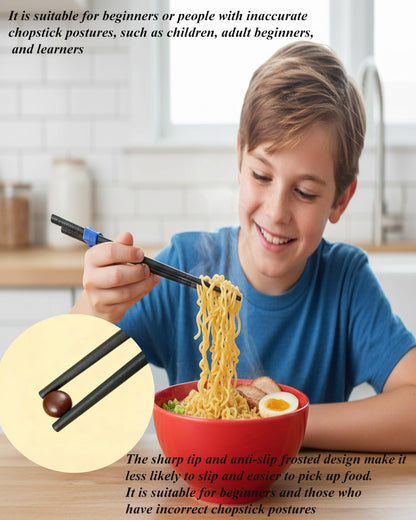 5 Pairs Reusable Training Chopsticks, 9.45 Inch Dishwasher Safe Fiberglass Japanese Training Chopsticks for Beginner, Non-Slip, Easy to Use(Colorful)5
