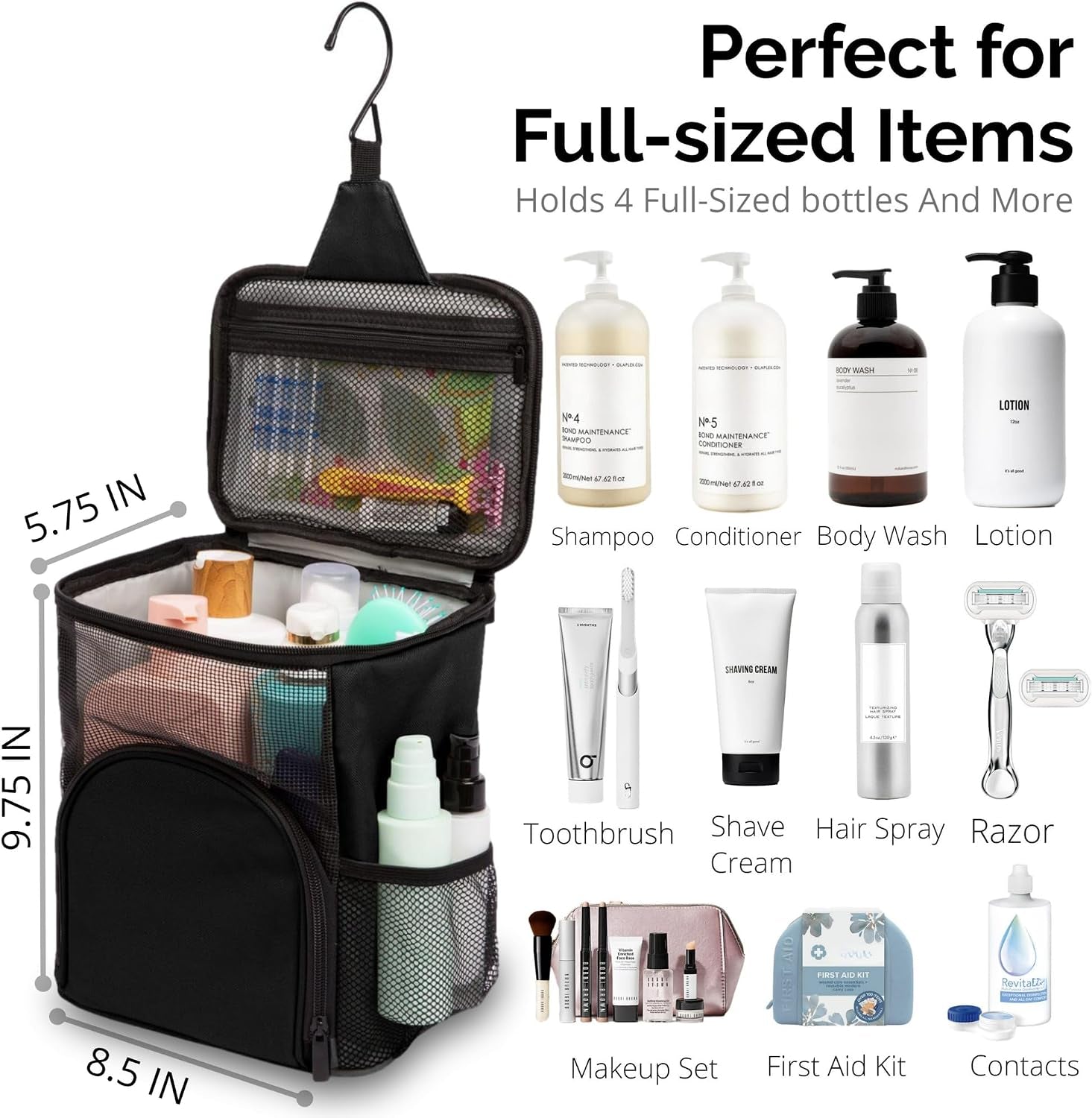 original-portable-shower-caddy-for-college-dorms-foldable-mesh-tote-dorm-room-essentials-durable-hanging-travel-shower-bag-perfect-for-college-students-men-women-black