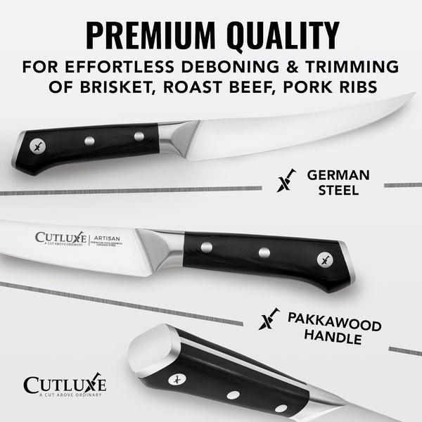 Curved Boning Knife, 6" for Meat Cutting & Trimming – Fillet Knife2