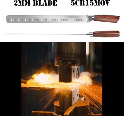 Slicing Carving Knife 12 Inch Brisket Knife Outdoor Meat Cleaver Kitchen Knife Chef Knives Multipurpose Grilling Camping Cooking Knife BBQ Tool4