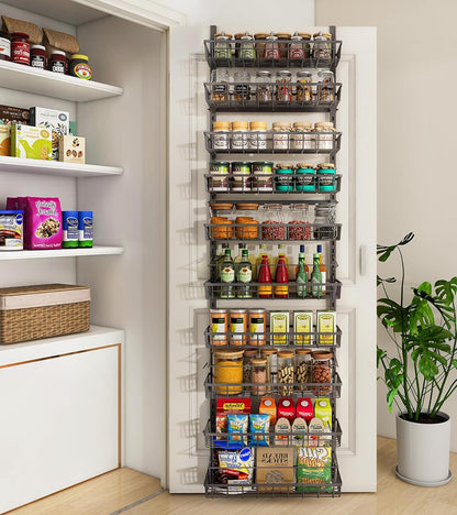 10-Tier over the Door Pantry Organizer, 2 in 1 Wall Mount & Hanging1