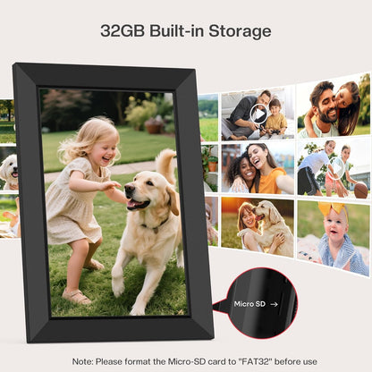 Frameo 10.1 Inch Wifi Digital Picture Frame, Smart Cloud Electronic Photo Frame with HD IPS Touch Screen Slideshow 32GB Memory Auto-Rotate Wall Mount, Share Photos/Videos from Phone - Gifts for Mom3
