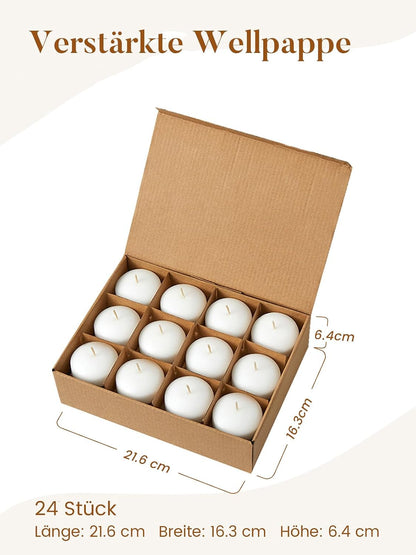 2 Inch White Floating Candles, 5-6 Hours Burns 24 Pack Candles Set9