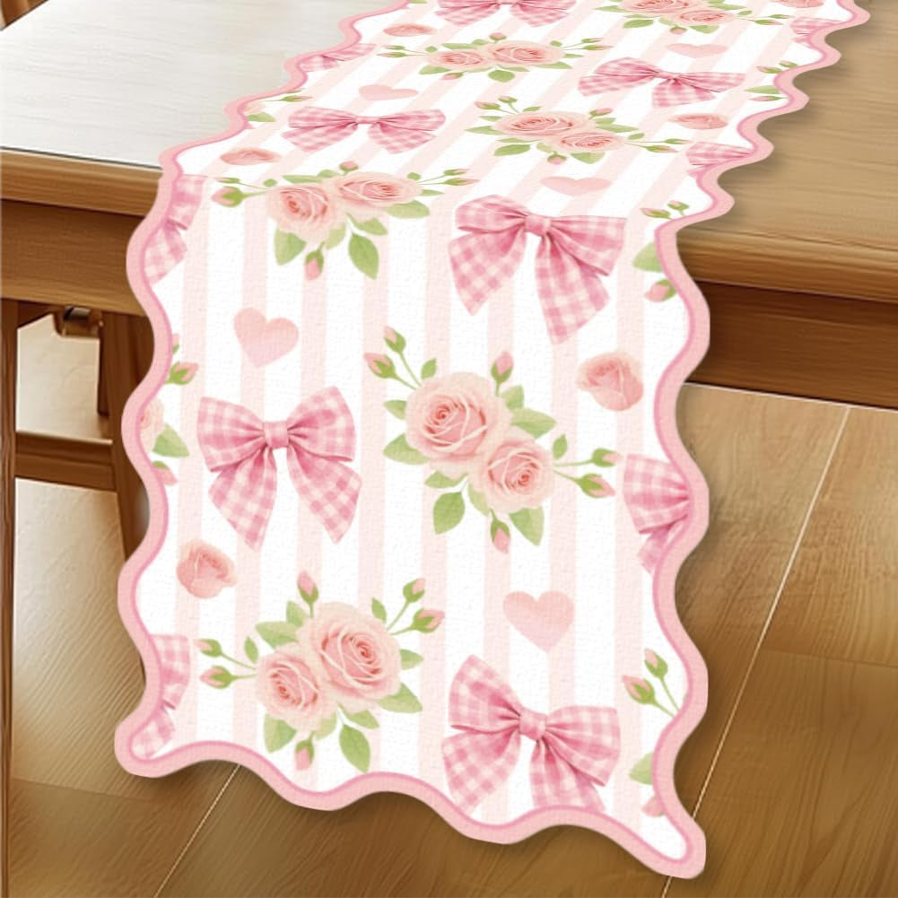 pink-bowknot-floral-love-hearts-table-runner-decoration-72x13-inch