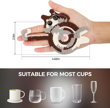 Cat Gifts for Cat Lovers 3PCS Cat Coaster Woven Creative Cat Coaster8