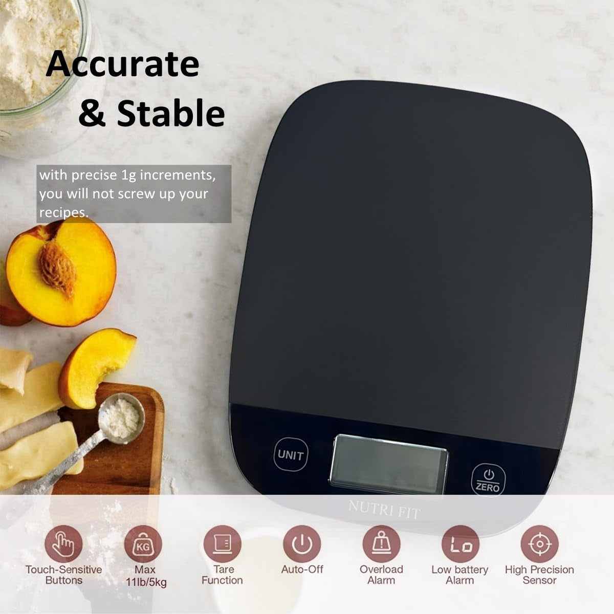 food-scale-kitchen-scales-digital-weight-grams-ounces-black-ultra-slim-max-11lbs-0-1oz-precision-smart-tare-baking-cooking-accurate-for-weight-loss-coffee-keto-diet-meal-prep