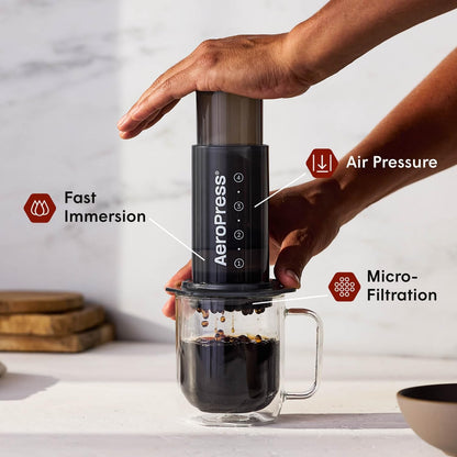 Original Coffee Press, French Press, Pour-Over & Espresso Style | All-In-One Manual Coffee Maker, 2-Minute Brew, Less Bitterness, More Flavor, Portable, Travel & Camping2