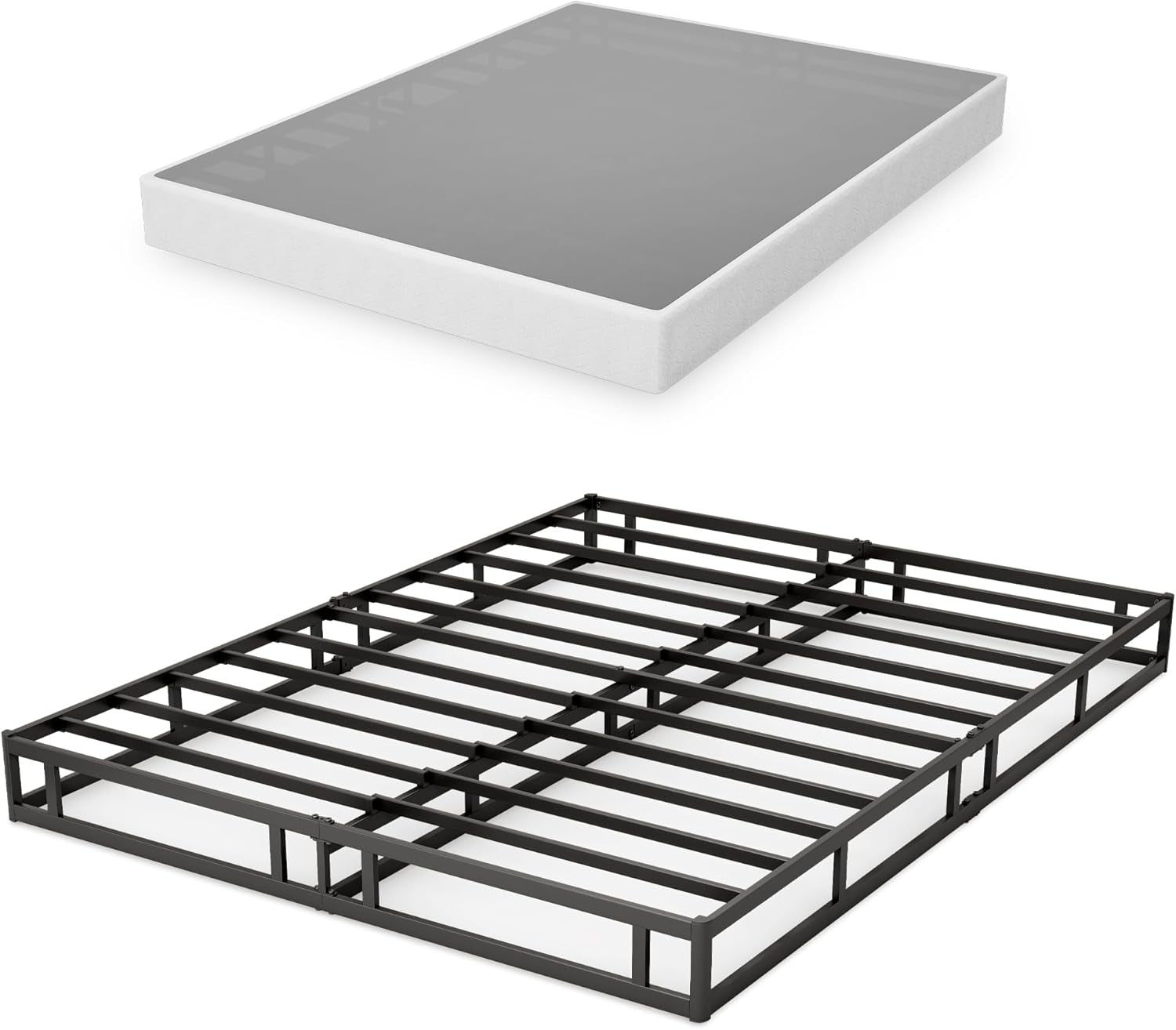 7-inch-box-spring-for-queen-bed-quick-assembly-queen-size-metal-mattress-foundation-with-fabric-cover-strong-steel-frame-heavy-duty-low-profile-bed-frame-base-cama-queen-upgraded-version