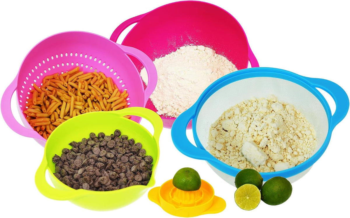 5-piece-nesting-mixing-bowl-set-with-colander-sieve-measuring-cup-and-juicer-stackable-multi-color-kitchen-set