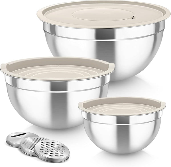 Mixing Bowls, Stainless Steel Nesting Salad Bowls Set1