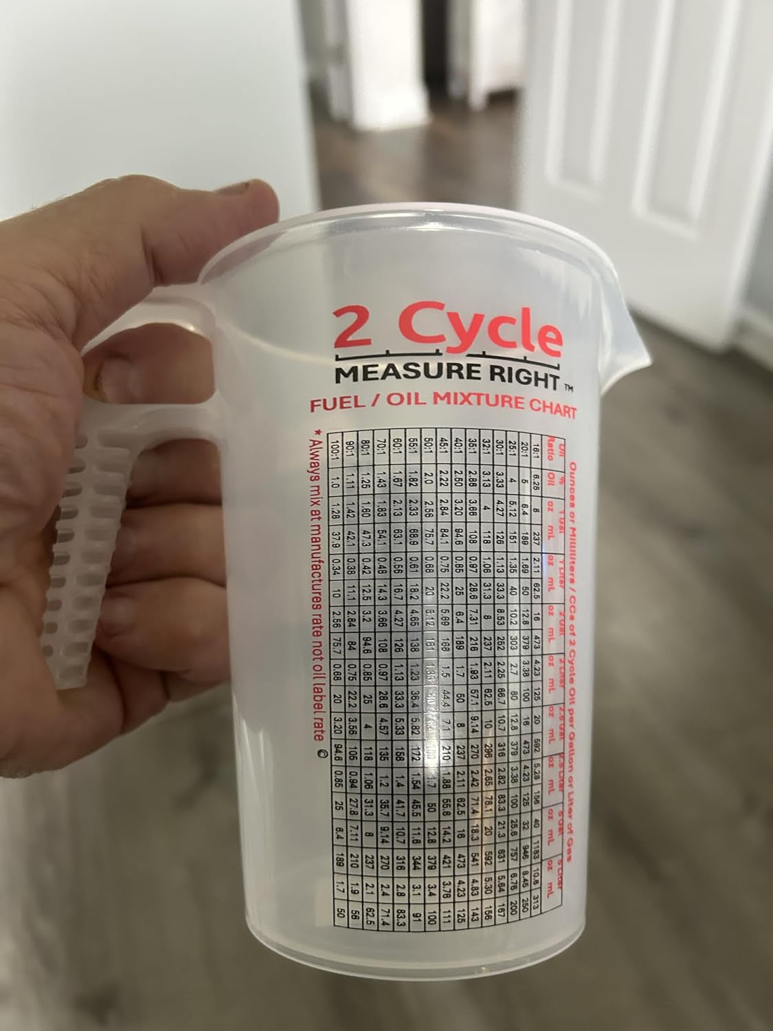 2-stroke-oil-measuring-cup-16-oz-oil-gas-mixing-pitcher-with-15-in-1-ratio-conversion-chart-for-outboard-motors-chainsaws-weed-eaters-lawn-equipment-atvs-boats-snowmobiles-trimmers-blowers