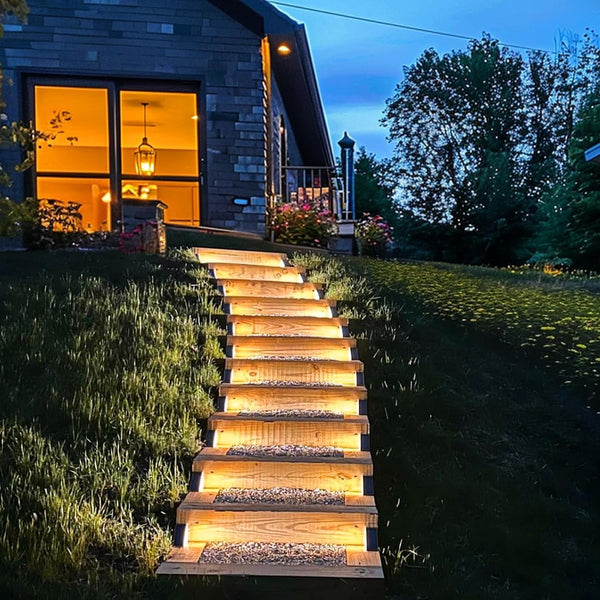Solar Step Lights for Outside, 12Pack Solar Stair Lights Outdoor Waterproof IP67, Deck Step Lights, Outdoor Light Decor for Staircase, Patio, Front Step, Pathway, Front Porch(Warm Brown)6