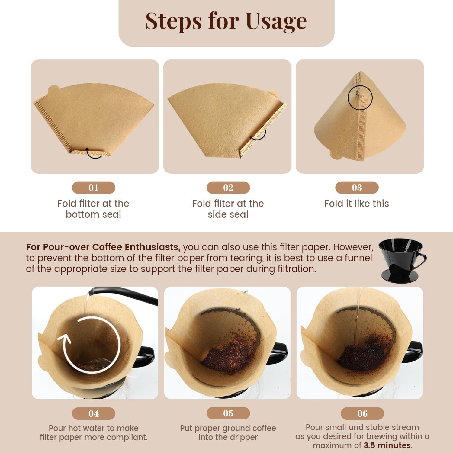 200pcs-4-cone-coffee-filters-8-12-cup-compatible-with-ninja-maker-disposable-natural-unbleached-no-blowout-paper-filters-compatible-with-ninja-cuisinart-pour-over-and-drip-coffee-maker