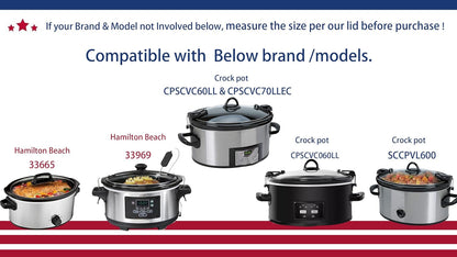Oval Glass Lid for 6 Qt Slow Cooker, Compatible with Crock Pot Hamilton Beach Black Decker and Most of Brand in Market 6 Quart Slow Cooker4