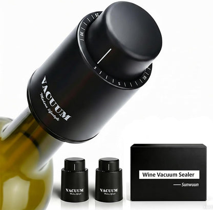 [2 PACK] Wine Bottle Stoppers,Real Vacuum Stoppers,Reusable Wine Preserver,Wine Corks Keep Fresh,Best Christmas and Birthday Gifts for Wine Lovers.1