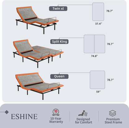 Split King Adjustable Bed Frame 14" Hybrid Matt with Dual USB2