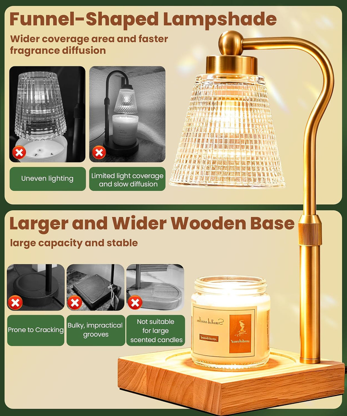 height-adjustable-candle-warmer-lamp-with-timer-3-dimmable-wax-melt-warmer-birthday-gifts-for-women-mom-house-warming-gifts-new-home-decor-candle-warmer-for-jar-candles-with-2-bulbs-gold-clear