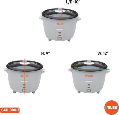 USA GAU-00013 Electric Nonstick Rice Cooker 8-Cup (Uncooked) 16-Cup (Cooked), White8