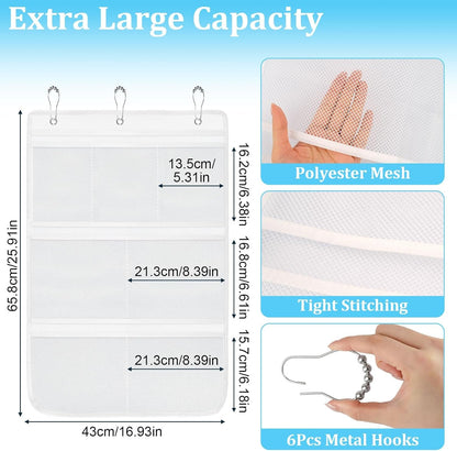 Mesh Shower Organizer for Bath, 2 Pack Mesh Shower Caddy Hanging, Quick Dry2