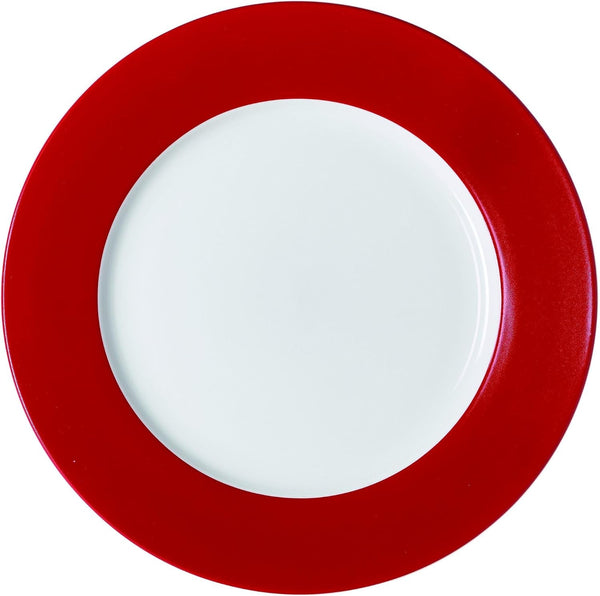 Kenna Red 16-Piece Porcelain Dinnerware Set, Service for 44