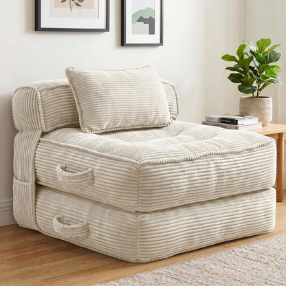 Folding Sofa Bed, Convertible Sleeper Chair with Pillow1