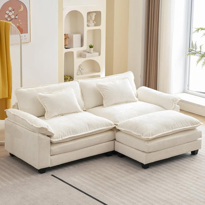 86" Modular Sectional Sofa, Comfy Deep Cloud Couch with Ottoman1