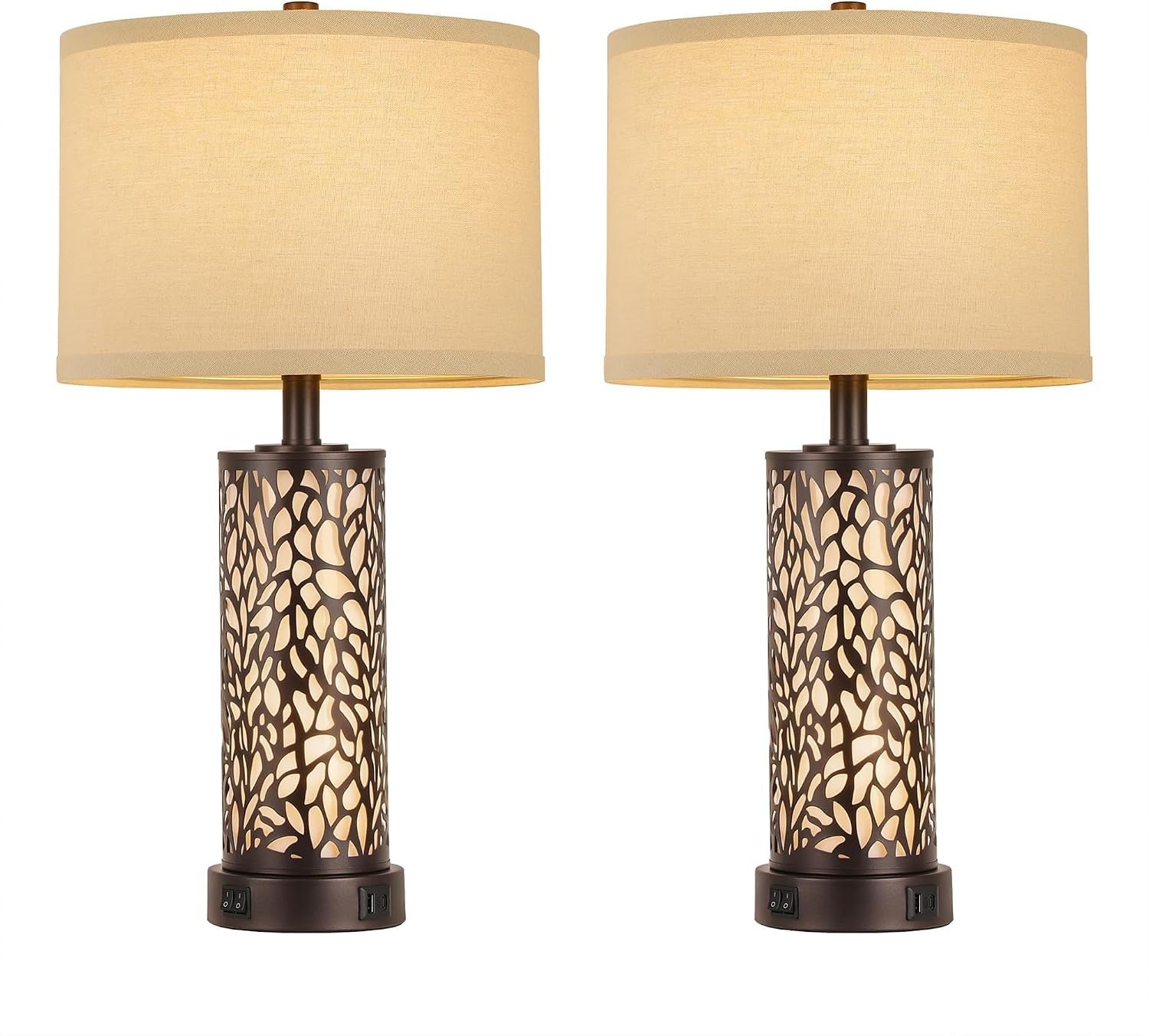 25-farmhouse-table-lamps-set-of-2-with-usb-a-c-ports-and-night-light